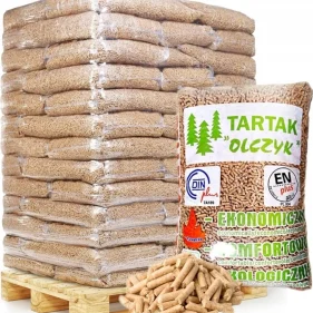 Olczyk pelety paleta 65 pytlů 975 kg dřevěné palivo